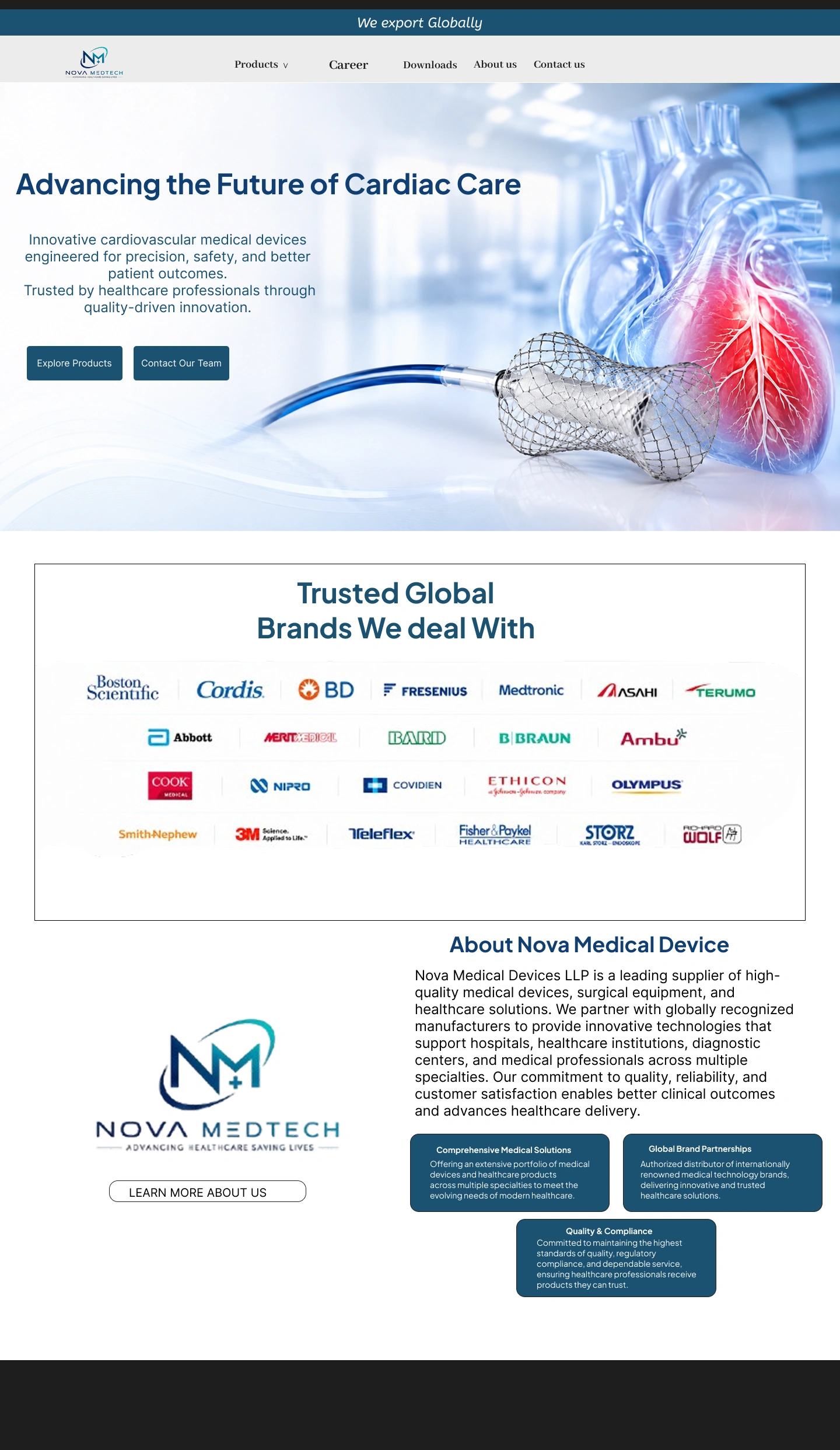 Home - Nova Medtech website layout
